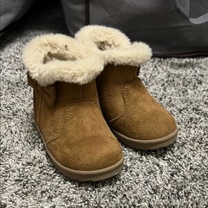 Suede Faux Fur Lined Booties - Camel